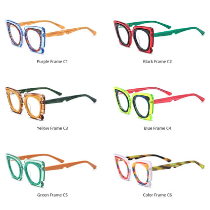 HEPIDEM Acetate Glasses Women Cat Eye Eyeglasses 2024 New Fashion Spectacles Eyewear H9353