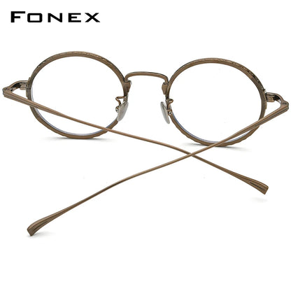 FONEX Reines Titan Brille Männer Retro Runde Brillen Frauen 2022 Neue Vintage Rahmen Brillen KJ50