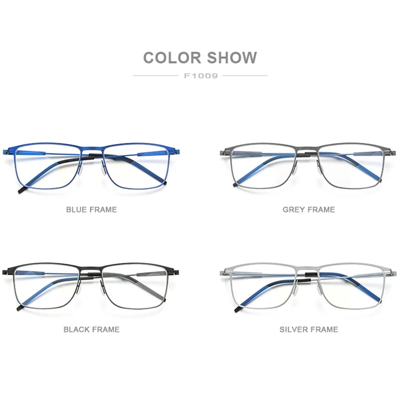 FONEX Alloy Eyeglasses Men Square Frames Glasses 2020 New Metal Full Korean Screwless Eyewear F1009