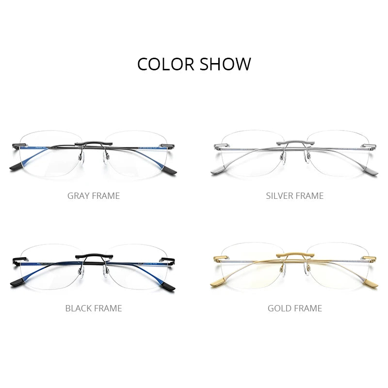 FONEX Titanium Alloy Glasses Men 2020 New Women Rimless Square Eyeglasses Frame Korean Eyewear 8107