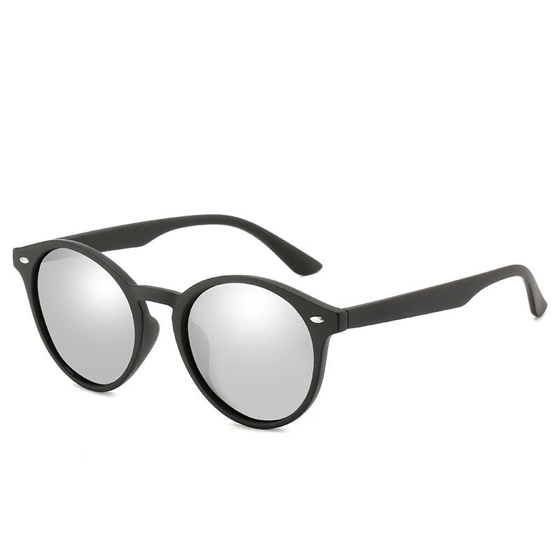 Runde Vintage-Sonnenbrille für Männer und Frauen, polarisierte Autofahr-Sonnenbrille, Kreis, oval, Designer-Retro, schwarz, blendfreie Sonnenbrille, UV400