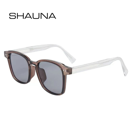 SHAUNA Retro TR90 Quadratische Luxus-Sonnenbrille für Damen, modische Nietendekoration, zweifarbige Herren-Sonnenbrille, UV400-Schutz