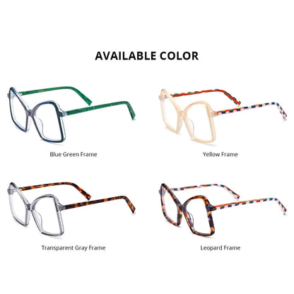 HEPIDEM Multicolor Acetate Glasses Women 2023 New Super Size Cat Eye Eyeglasses Spectacles Eyewear H9337