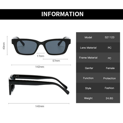 Retro Rectangle Sunglasses Women Brand Designer Vintage Small Frame Sun Glasses Ladies Classic Black Square Oculos De Sol