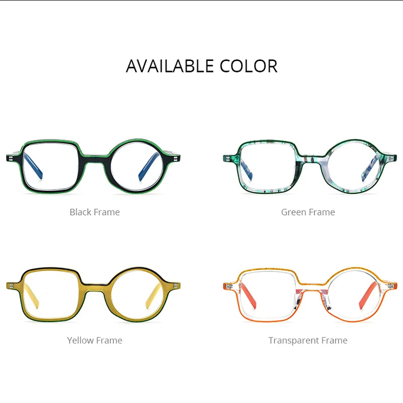 HEPIDEM Powder Acetate Glasses Men Square Round Eyeglasses Women Spectacles Eyewear 9313