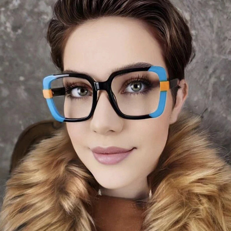 SHAUNA Square Women Fashion Colorful Glasses Frame Clear Anti Blue Light Men Optical Eyewear