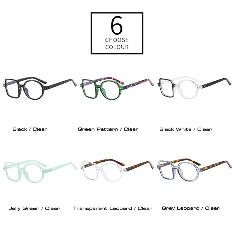 SHAUNA Retro Unique Square Round Glasses Frame Women Clear Lens Spring Hinge Double Color Optical Frame