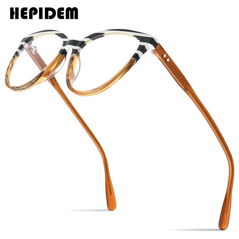 HEPIDEM Multicolor Acetate Glasses Women 2023 New Cat Eye Eyeglasses Cateye Spectacles Eyewear H9294