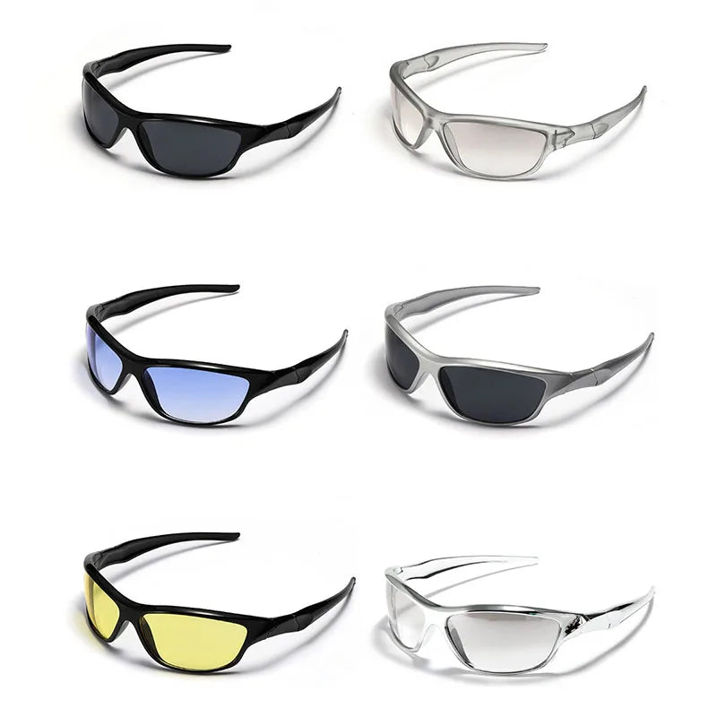 SHAUNA Ins Popular Y2K Oval Sunglasses Sports Goggle Eyeglasses UV400