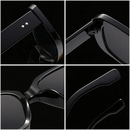 SHAUNA Fashion Polygon Square Women Sunglasses Retro Brand Designer Candy Color Clear Gradient UV400 Men Rivets Sun Glasses