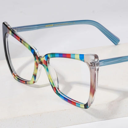 HEPIDEM Multicolor Acetate Glasses Women Fashion Cat Eye Eyeglasses 2023 New Men Spectacles Eyewear H9335