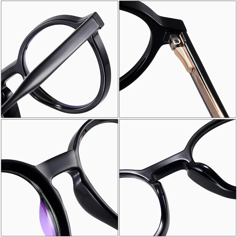 SHAUNA Retro Oval Women Double Color Glasses Frames Optical Men Clear Anti Blue Light TR90 Frame