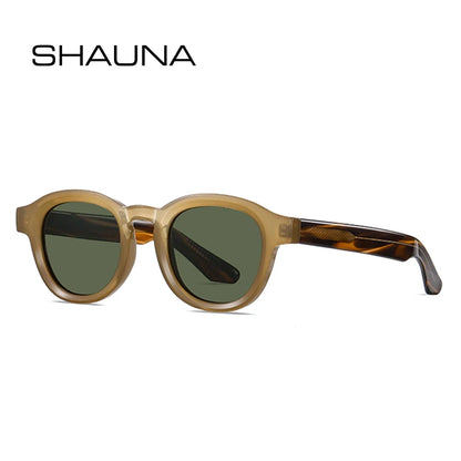 SHAUNA Nouvelles lunettes de soleil polarisées de luxe ovales pour femmes, lunettes de soleil tendance transparentes anti-lumière bleue pour hommes, lunettes de soleil punk, nuances UV400