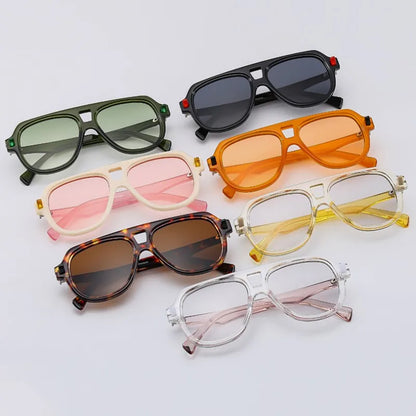 New Fashion Pilot Square Green Sunglasses For Women Men Brand Designer Double Bridge Sun Glasses Shades UV400 Eyeglasses 120