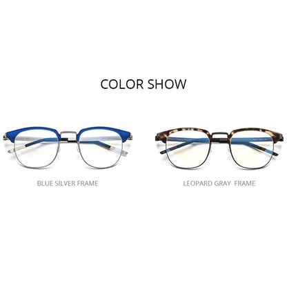 FONEX Acetate Alloy Glasses Men Round Eyeglasses Frame Women 2021 New Korean Screwless Eyewear 98627