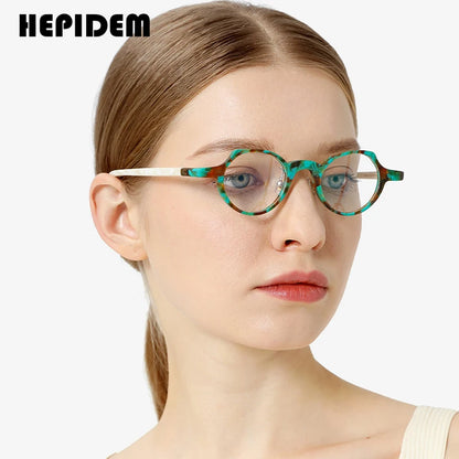 HEPIDEM Matte Colorful Acetate Glasses Women Cat Eye Eyeglasses 2023 New Cateye Spectacles Eyewear H9280