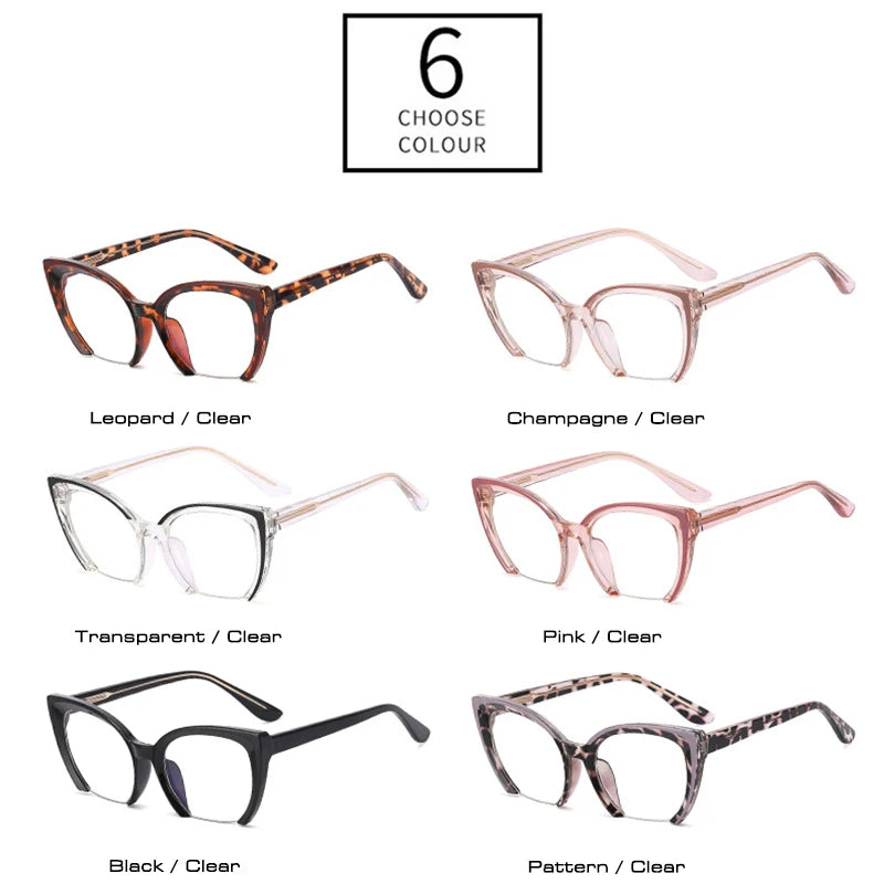 SHAUNA Retro Semi-Rimless TR90 Cat Eye Women Glasses Frames Fashion Anti-Blue Light Eyewear Men Optical Frame