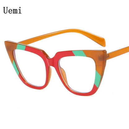 Neue Retro Bunte Anti Blau Licht Frauen Brille Mode Cat Eye Rahmen Trendy Klare Linse Lesen Computer Weibliche Brillen