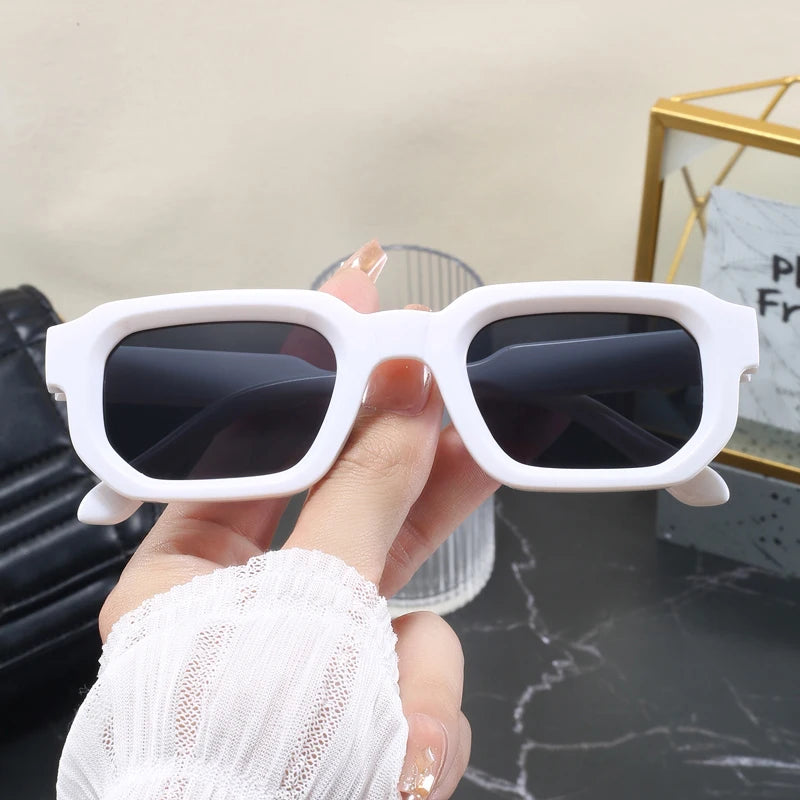 Classic Retro Women Sunglasses Square Frame Glasses Simple Fashion Style Street Photography Eyeglasses UV400 Female