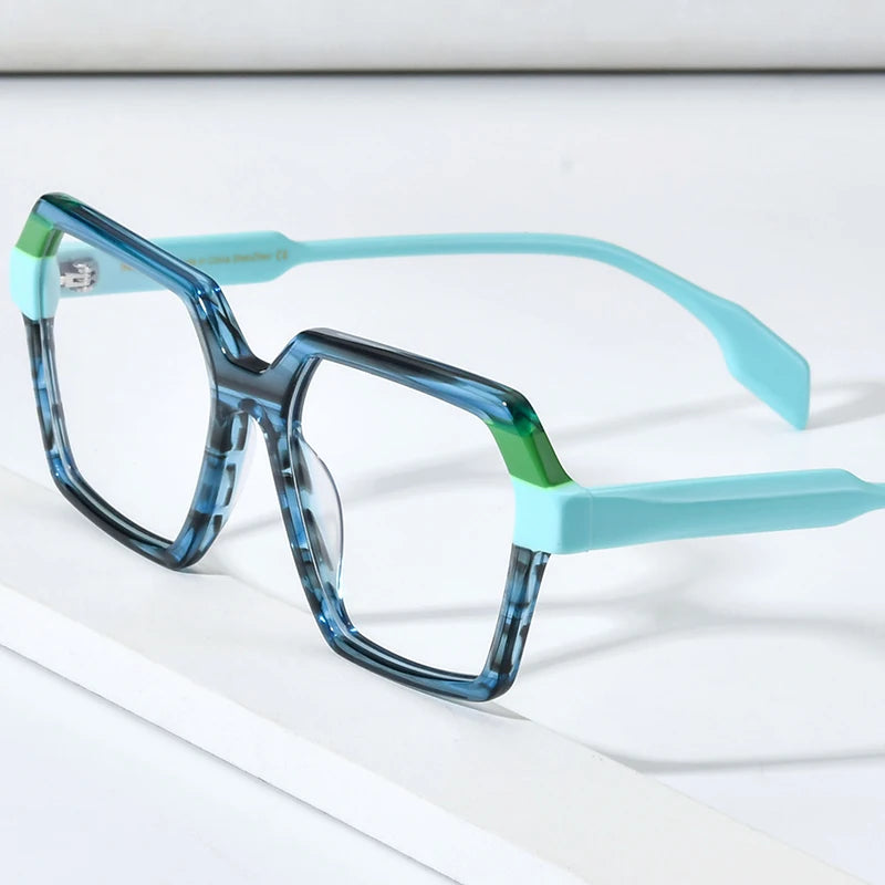 HEPIDEM Multicolor Acetate Glasses Men Retro Square Eyeglasses Women Frame Spectacles Eyewear 9238