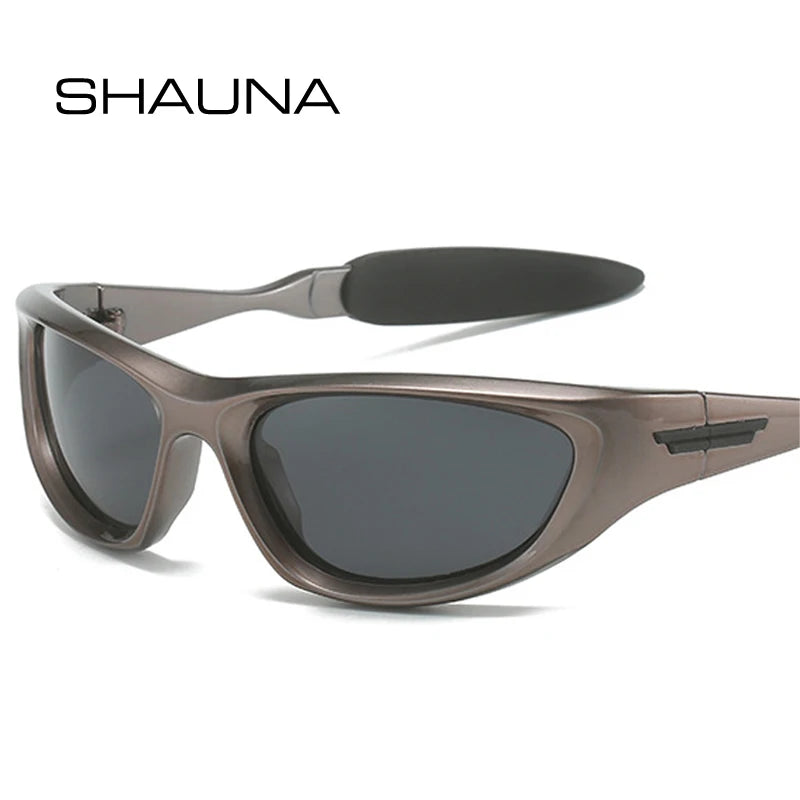 SHAUNA Retro Y2K Cat Eye Herren Polarisierte Sport Sonnenbrille Shades UV400 Fashion Punk Goggles Luxus Damen Autofahren Sonnenbrille