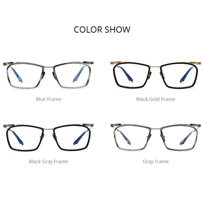 FONEX Acetate Titanium Glasses Men Vintage Oversize Square Eyeglasses Women 2022 New Spectacles Eyewear ACT-two