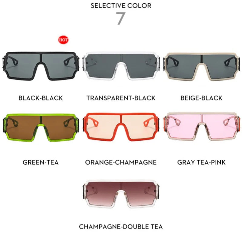 New Fashion Retro Oversized Square Sunglasses For Women Men Hollowing Out Frame Sun Glasses Modern Shades UV400 Eyeglasses