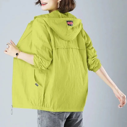 Frauen Eis Seide Sonnenschutz Kleidung 2023 Sommer Neue Anti-Uv-Mantel Weibliche Mit Kapuze Jacke Zipper Lose Oberbekleidung G1951