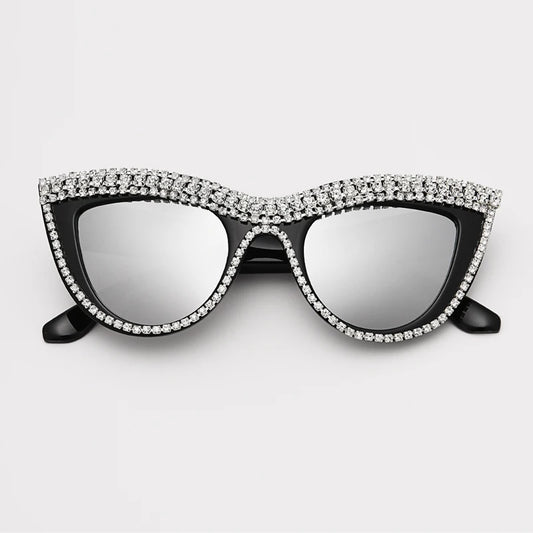 Vintage Diamant Cat Eye Dreieck Sonnenbrille Frauen Sonnenbrille Streetwear Trending Strass Dekoration Brillen Schattierungen