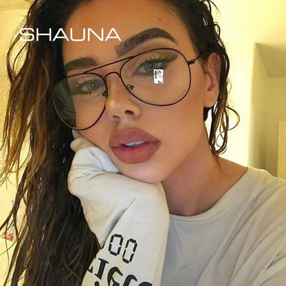 SHAUNA Anti-Blue Light Computer Glasses Eternal classics Metal Pilot Optical Frames