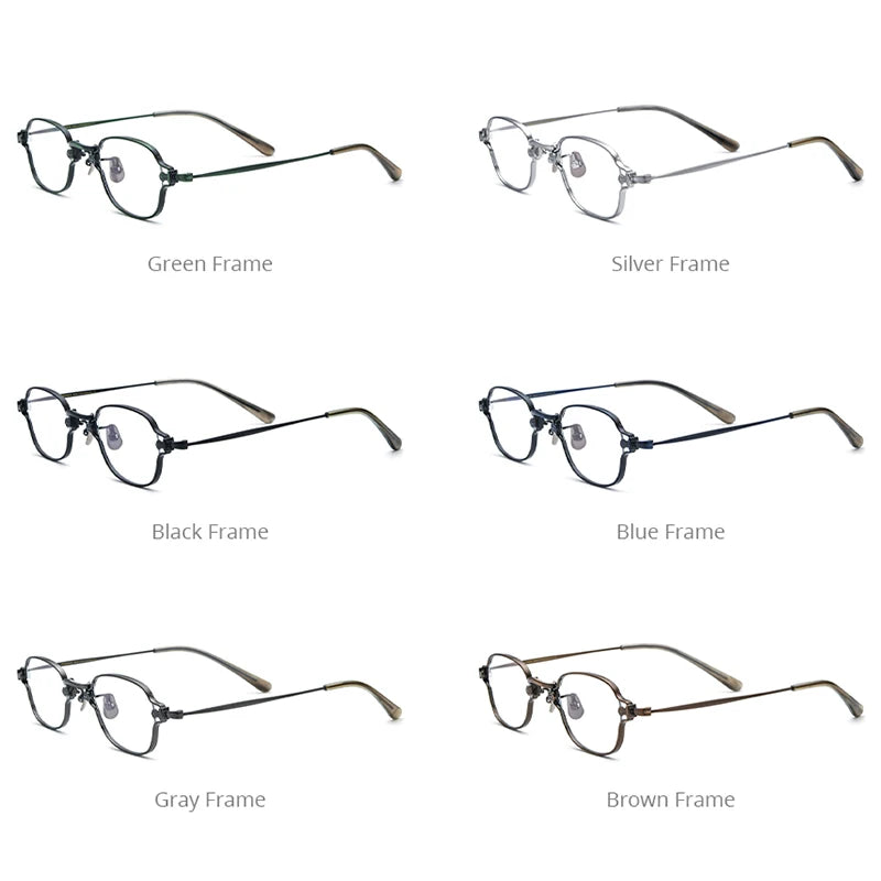 FONEX Pure Titanium Glasses Frame Men 2023 Retro Square Eyeglasses Women Spectacles Eyewear KMN-186