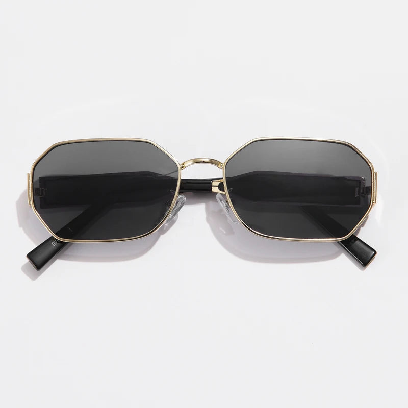 Fashion Square Vintage Sunglasses Women Men Brand Designer Retro Metal Rectangle Sun Glasses Female Male Popular Black Eyewear