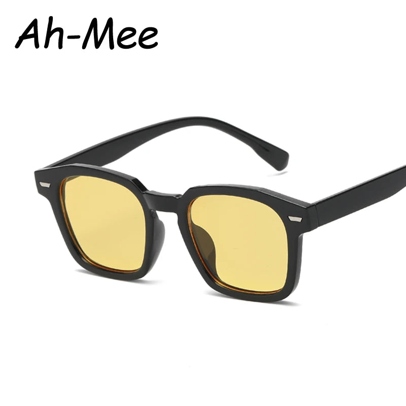 Popular Women's Sunglasses Trend Vintage Square Frame Black Yellow Sun Glasses Fashion Women Eyeglasses Ladies Eyewear