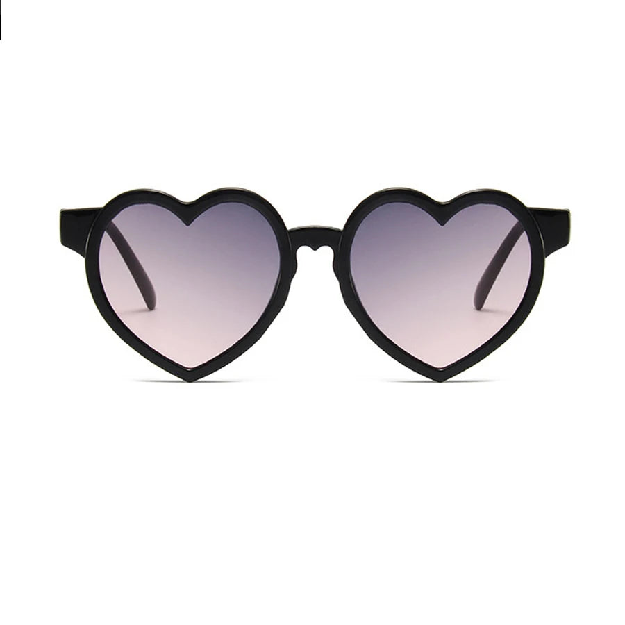 Girls Sunglasses Heart Shape Cartoon Sun Shade Goggles Baby Colorful Uv400 Party Beach Plastic Frame Trendy Casual Sunglasses