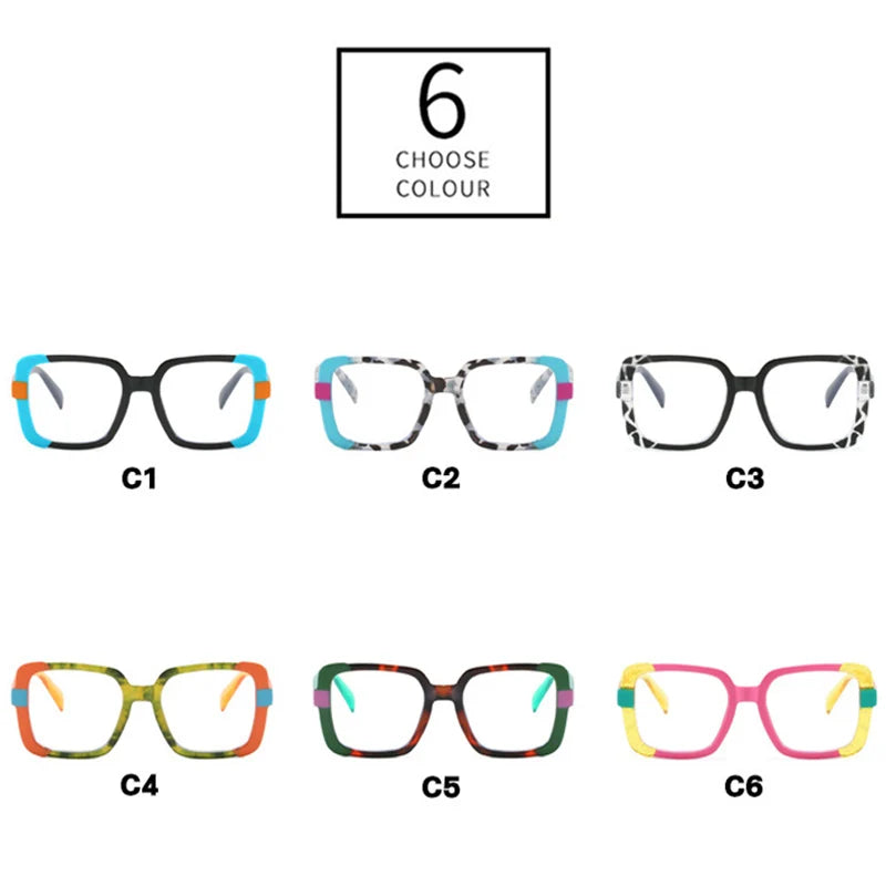 SHAUNA Square Women Fashion Colorful Glasses Frame Clear Anti Blue Light Men Optical Eyewear