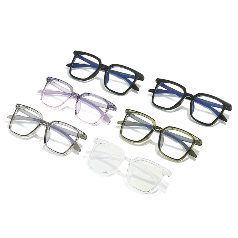 SHAUNA Fashion Square Hommes Transparent Anti-Lumière Bleue Lunettes Monture Femmes Optique Violet Rose Cadre