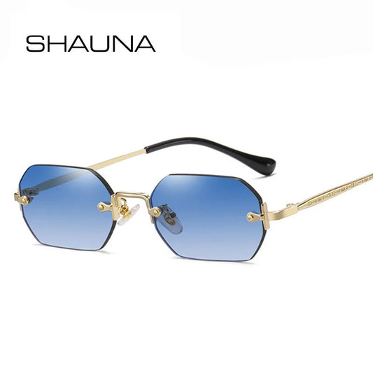 SHAUNA Gothic Rimless Sunglasses Retro Punk Gradient Shades UV400