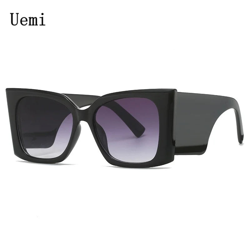 Lunettes de soleil œil de chat surdimensionnées pour femmes et hommes, monture rétro, marque de luxe, UV400