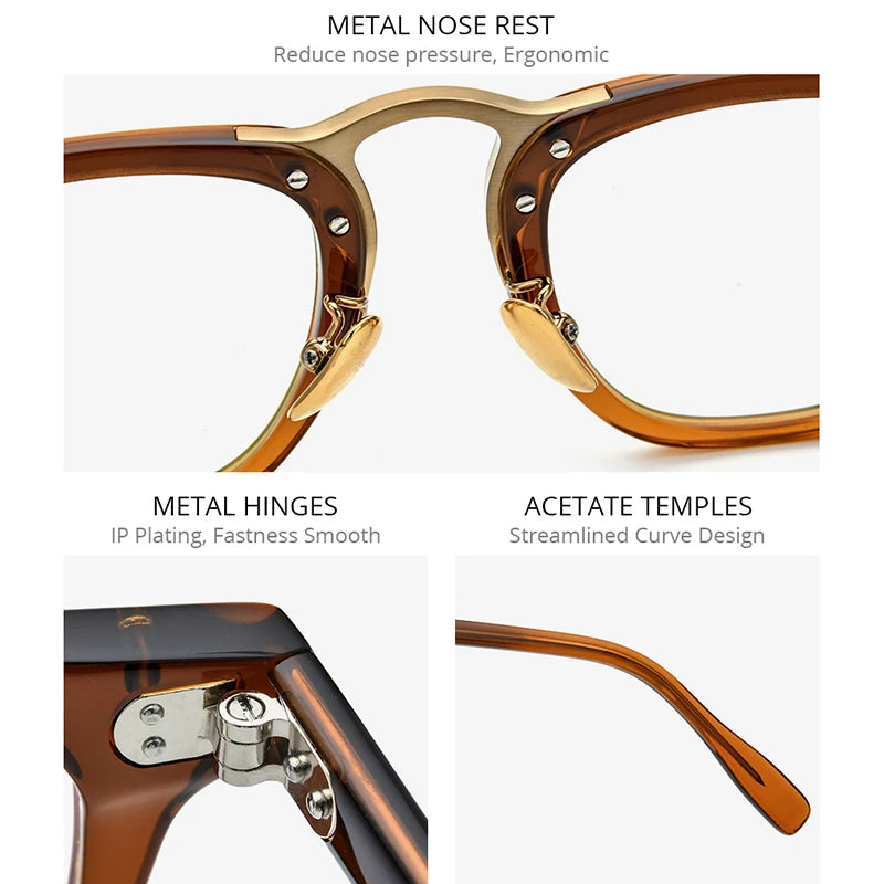 Lunettes en acétate HEPIDEM pour hommes, lunettes de vue carrées vintage rétro 2022 pour femmes, lunettes 9214