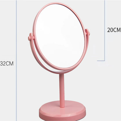 Desktop Makeup Mirror Single Side Rotatable Dresser Mirror Oval Standing Vanity Mirror Home Dormitory Desktop Cosmetic Mirrors