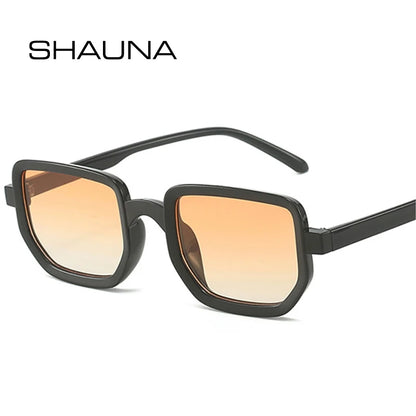 SHAUNA New Square Women Clear Ocean Gradient Lens Sunglasses Shades UV400 Men Trending Orange Blue Sun Glasses