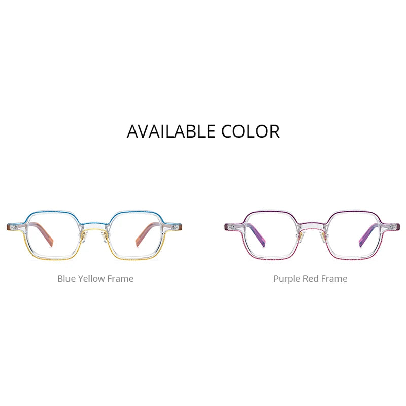 HEPIDEM Powder Acetate Glasses Men Matte Vintage Retro Polygon Eyeglasses Women Spectacles Eyewear 9309