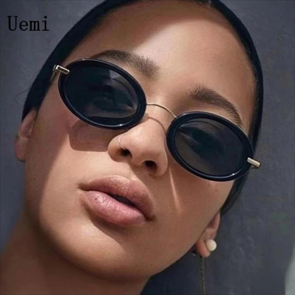 2024 neue Retro Oval Frauen Sonnenbrille Mode Vintage Klassische Metall Rahmen Sonnenbrille Ins Trendy Shdes UV400 Männer Brillen