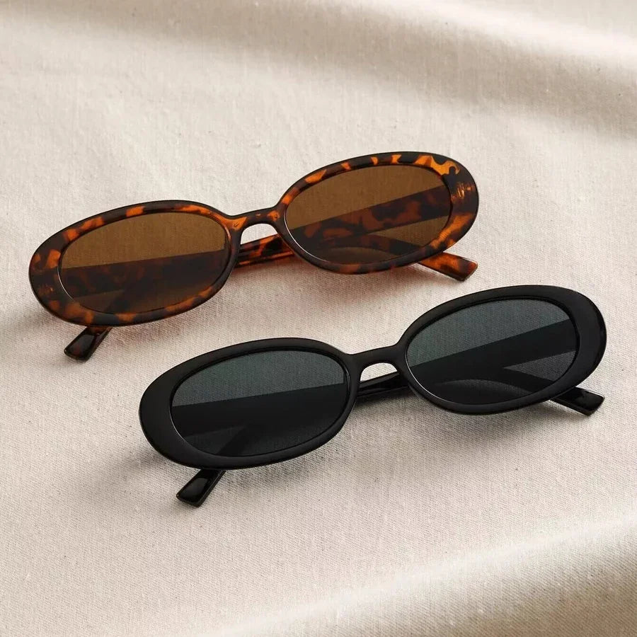 New Oval Rectangle Sunglasses Ladies Summer Beach Glasses Trendy Vintage Sun Glasses Eyewear Men Women's UV400 Travel Shades