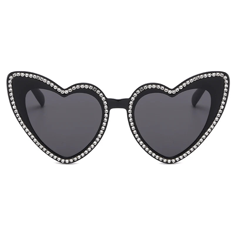 Herz Sonnenbrille Frauen Sommer Outdoor Cat Eye Diamant Dekoration Persönlichkeit Y2K Sonnenbrille Klassische Brillen Weibliche Schattierungen