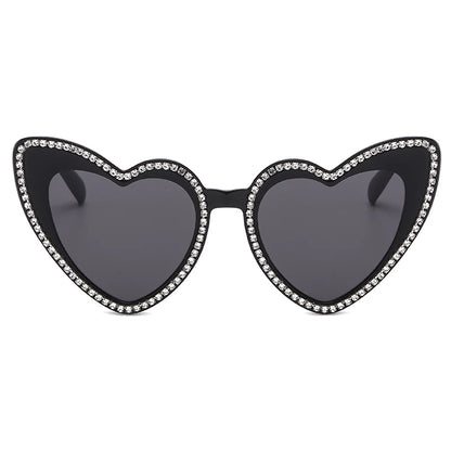 Herz Sonnenbrille Frauen Sommer Outdoor Cat Eye Diamant Dekoration Persönlichkeit Y2K Sonnenbrille Klassische Brillen Weibliche Schattierungen