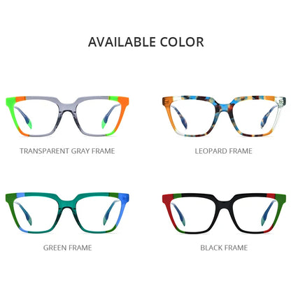 HEPIDEM Multicolor Acetate Glasses Men Retro Square Eyeglasses Women Frame Spectacles Eyewear 9227