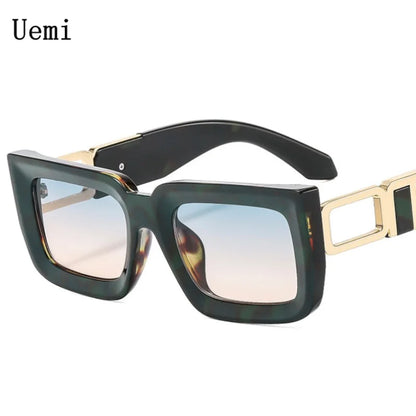 New Fashion Luxury Brand Square Sunglasses For Women Men Retro Double Color Frame Sun Glasses Ins Trending Shades UV400 Eyeglass