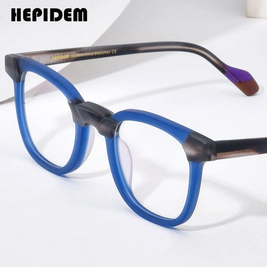 HEPIDEM Matte Acetate Glasses Men Retro Square Eyeglasses 2023 New Women Spectacles Eyewear H9269