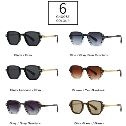 SHAUNA Retro Quadratische Nieten Frauen Luxus Sonnenbrille Mode Farbverlauf Shades UV400 Männer Trendy Sonnenbrille